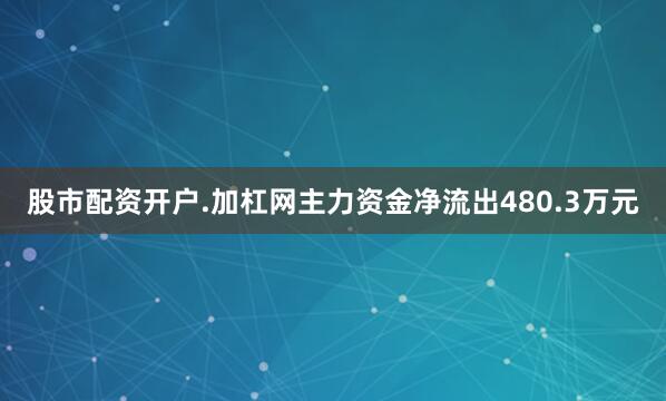 股市配资开户.加杠网主力资金净流出480.3万元