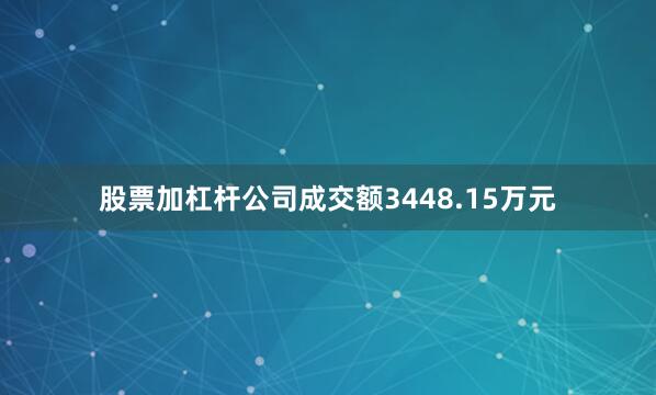 股票加杠杆公司成交额3448.15万元