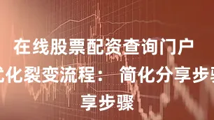 在线股票配资查询门户 优化裂变流程： 简化分享步骤